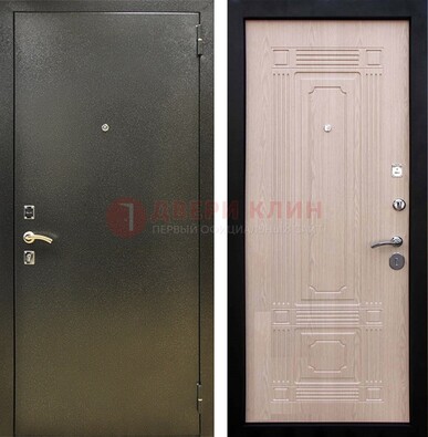 Входная темно-серая дверь с порошковым напылением и МДФ ДП-273 в Воскресенске