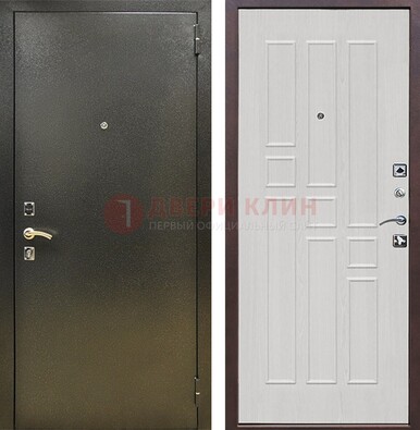 Входная дверь Темное серебро с порошковой отделкой и терморазрывом МДФ ДП-282 в Воскресенске