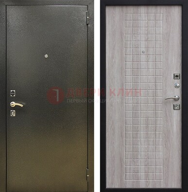 Железная темная дверь с порошковым покрытием и филенчатой МДФ ДП-297 в Воскресенске