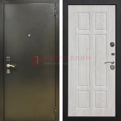 Входная темно-серая дверь с порошковым напылением и МДФ с филенкой ДП-302 в Воскресенске