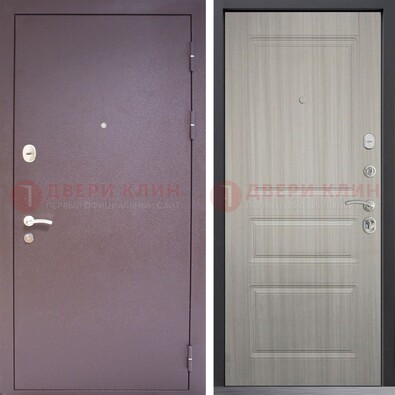 Темная стальная дверь с порошковым окрасом и МДФ ДП-310 в Воскресенске