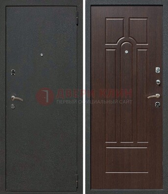 Черная металлическая дверь с порошковым окрасом ДП-47 в Воскресенске