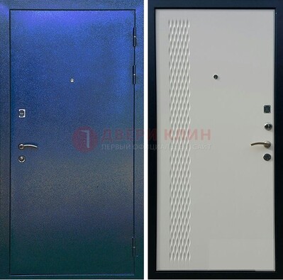 Синяя железная дверь с порошковым напылением ДП-49 в Воскресенске