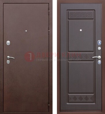 Бордовая металлическая дверь с порошковым напылением ДП-54 в Воскресенске