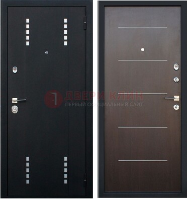 Черная металлическая дверь с порошковым окрасом ДП-62 в Воскресенске