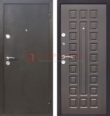 Коричневая железная дверь с порошковым окрасом ДП-63 в Воскресенске