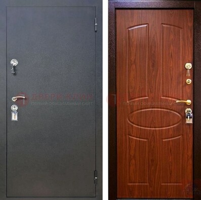 Темная металлическая дверь с порошковым напылением ДП-77 в Воскресенске