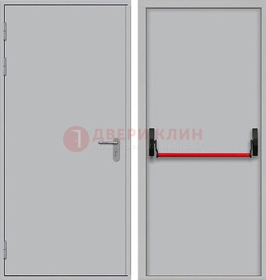 Белая металлическая противопожарная дверь с длинной ручкой ДПП-14 в Воскресенске