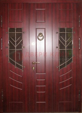 Парадная дверь со вставками из стекла и ковки ДПР-34 в загородный дом в Воскресенске