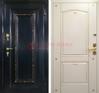 Парадная дверь с золотистым декором ДПР-3 в квартиру в Воскресенске