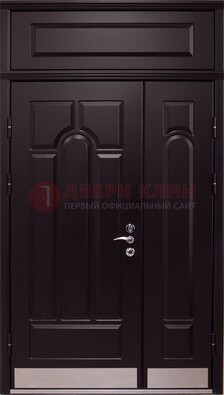 Парадная дверь с металлическими вставками ДПР-47 и фрамугой в Воскресенске