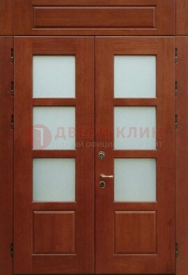 Металлическая парадная дверь со стеклом ДПР-69 для загородного дома в Воскресенске