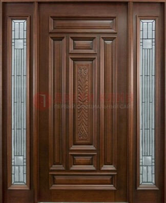 Парадная дверь с резьбой ДПР-70 в кирпичный дом в Воскресенске