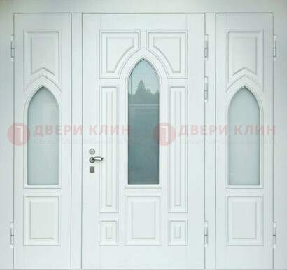 Филенчатая стальная парадная дверь со стеклом ДПР-91 в Воскресенске
