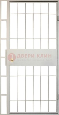 Железная решетчатая дверь в белом цвете ДР-19 в Воскресенске
