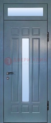 Серая металлическая дверь со стеклом ДС-70 в Воскресенске