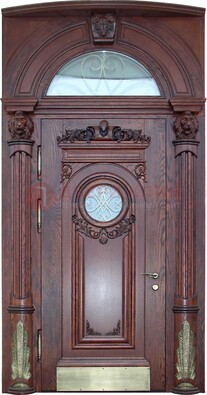Дизайнерская стальная дверь Массив со стеклом и ковкой ДСК-224 в Воскресенске