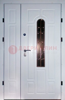 Входная дверь Винорит со стеклом в белом цвете ДСК-277 в Воскресенске