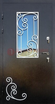Входная дверь Порошок со стеклом и ковкой ДСК-278 в Воскресенске