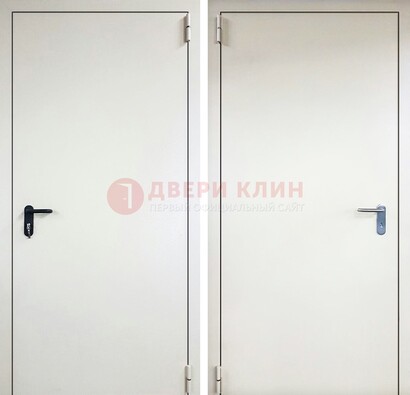 Белая железная противопожарная дверь ДТ-16 в Воскресенске