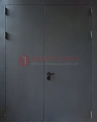 Черная распашная тамбурная дверь Порошок ДТМ-46 в Воскресенске