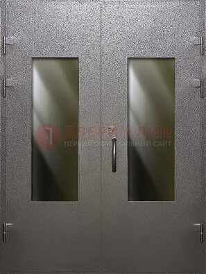 Серая тамбурная дверь со стеклянными вставками ДТМ-8 в Воскресенске