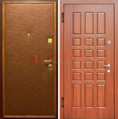 Коричневая входная дверь с винилискожей ДВ-16 в Воскресенске