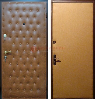 Желтая железная дверь с винилискожей ДВ-2 в Воскресенске