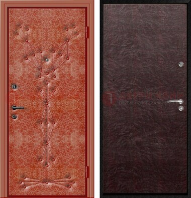 Красная стальная дверь с винилискожей ДВ-33 в Воскресенске