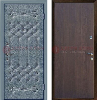 Серая металлическая дверь с винилискожей ДВ-35 в Воскресенске