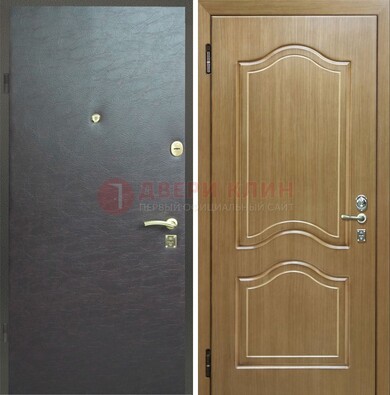 Серая металлическая дверь с винилискожей ДВ-7 в Воскресенске