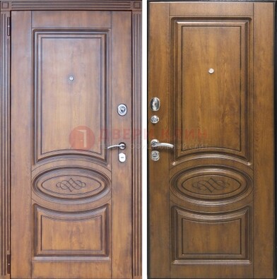 Коричневая металлическая дверь с виноритом ДВТ-10 в Воскресенске