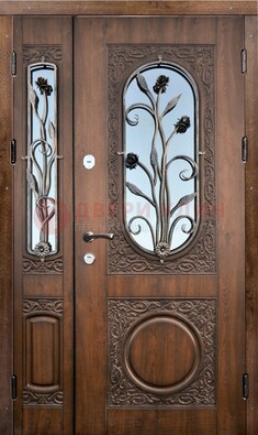 Железная дверь с виноритом и ковкой ДВТ-180 в Воскресенске