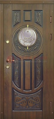 Одностворчатая входная дверь с виноритом и стеклом ДВТ-193 в Воскресенске