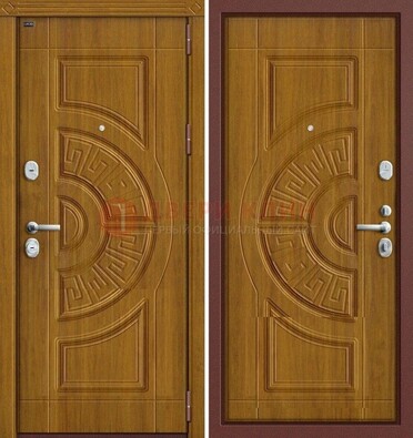 Коричневая стальная дверь с виноритом ДВТ-1 в Воскресенске
