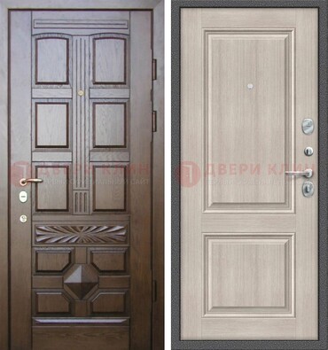 Коричневая металлическая дверь с виноритом ДВТ-223 в Воскресенске