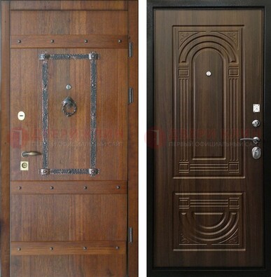 Темная стальная дверь с виноритом ДВТ-232 в Воскресенске