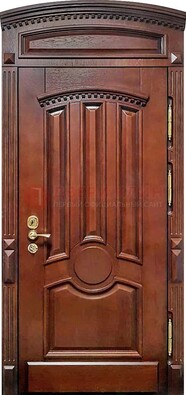 Темная стальная дверь с виноритом и фрамугой ДВТ-238 в Воскресенске