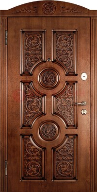 Коричневая входная дверь с виноритом ДВТ-41 в Воскресенске
