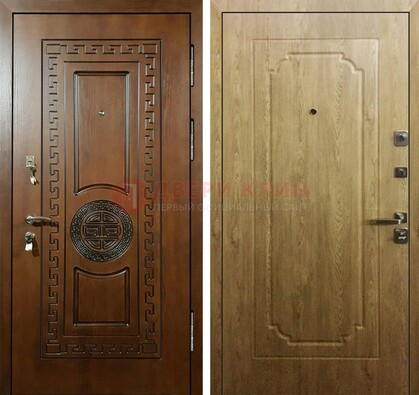 Коричневая железная дверь с виноритом ДВТ-44 в Воскресенске