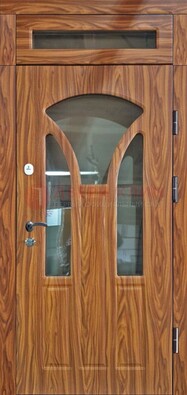 Коричневая классическая входная дверь с виноритом ДВТ-66 в Воскресенске