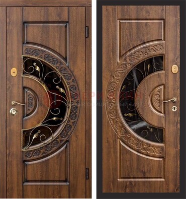 Металлическая дверь с виноритом и панелью Золотой Дуб ДВТ-71 в Воскресенске