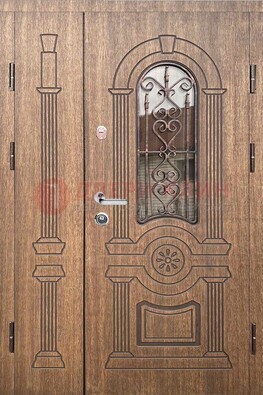 Железная классическая дверь с терморазрывом и рисунком ДВТ-77 в Воскресенске