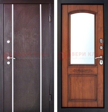 Входная дверь с МДФ и МДФ внутри с зеркалом ДЗ-88 в Воскресенске