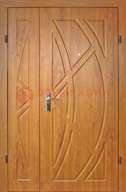 Полуторная металлическая дверь с МДФ золотой дуб ПЛ-17 в Воскресенске